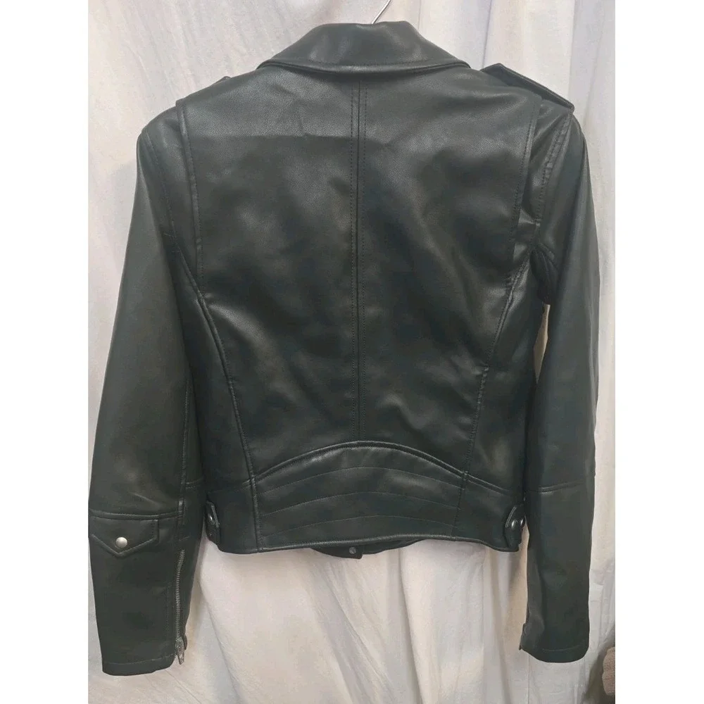 BlankNYC Black Faux Leather Moto Jacket Women's‎ Size S Biker Zip Motorcycle